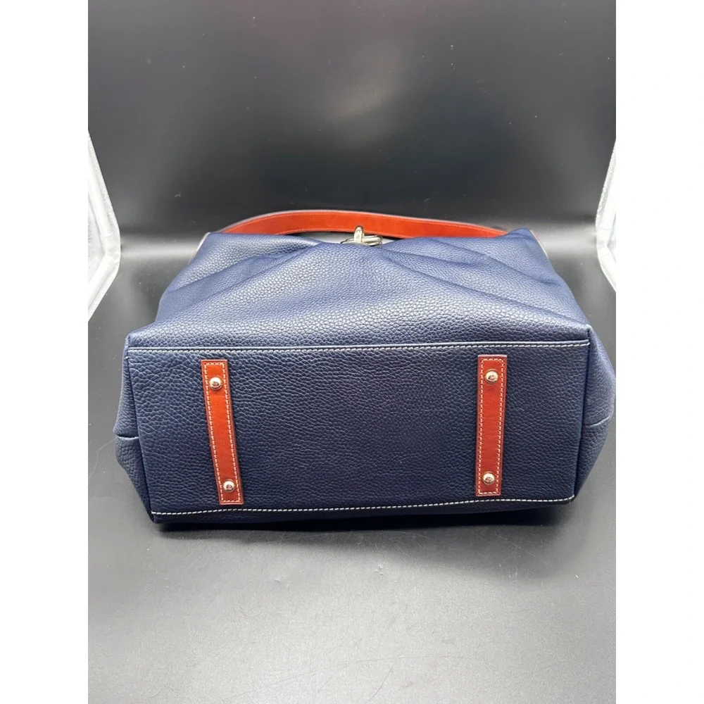 Dooney & Bourke Pebble Grain Lock Blue Shoulder Bag Purse Handbag Dust Bog‎ EUC